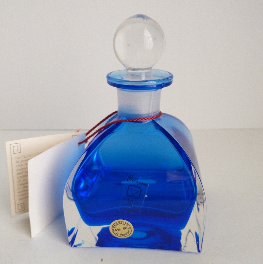 Collezione Glass Line Perfume Lotion Cobalt Bottle